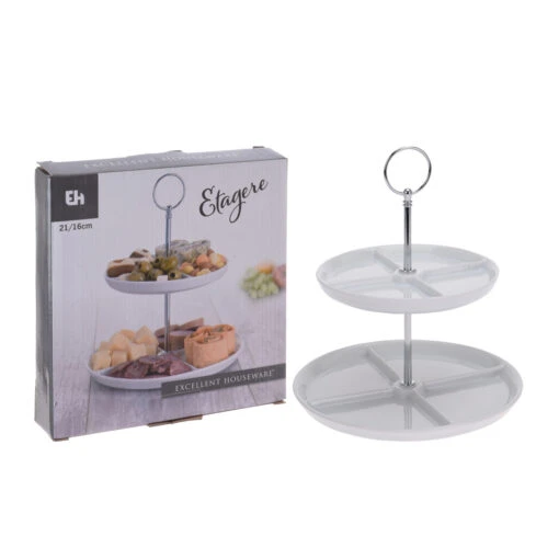 Excellent Houseware Etagere 2-laags Porselein -Philips Verkoop 101 6978 3 1