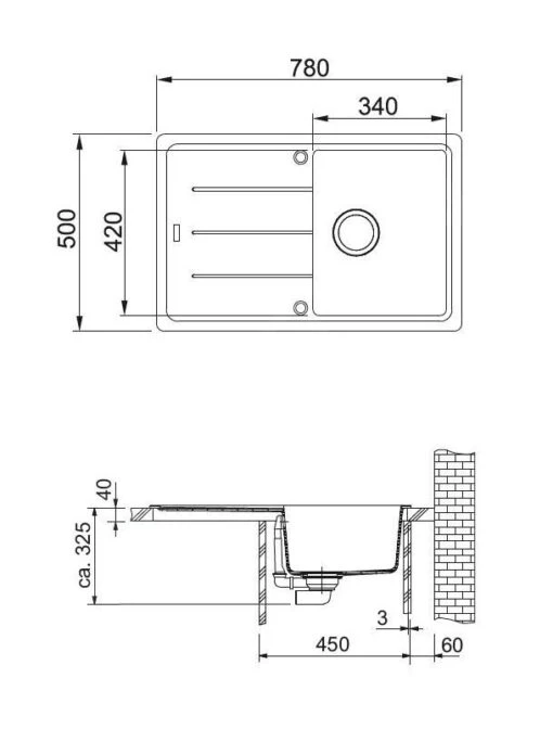 Franke Basis - BFG 611-78 Fragraniet Spoelbak, 780x500 Mm, Cashmere 114.0494.757 -Philips Verkoop 1608a253269bfebbd48b90fa