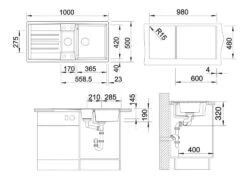 Blanco Lexa 6 - Silgranit Spoelbak, 1000x500 Mm, Met Afvoerbediening En Toebehoren, InFino, Grijs 527278 -Philips Verkoop 3cf503efbd77afd262c437e0