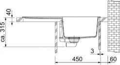 Franke Maris - MRG 611 Fragraniet Spoelbak, 780x500 Mm, Onyx 114.0284.833 -Philips Verkoop 4293aa78b4be66956633a45f