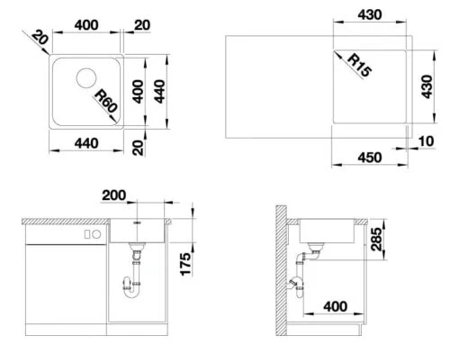 Blanco Supra 400 - Spoelbak, 440x440 Mm, Geborsteld Rvs 526350 -Philips Verkoop 471e353eae8e442b972efd98