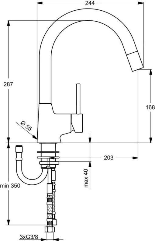 Ideal Standard Nora - Keukenkraan Met Uittrekbare Vuistdouche, Chroom B9330AA -Philips Verkoop 5aedfe73fc2bdf817edaf2f2