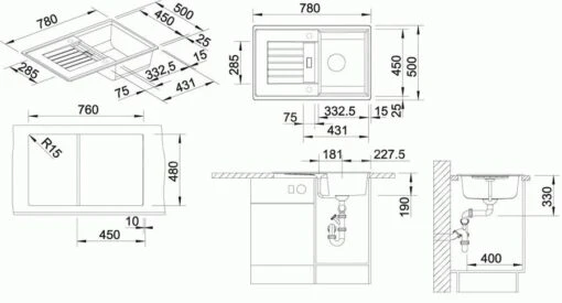 Blanco Zia 45 - Silgranit Spoelbak, 780x500 Mm, Antraciet 514732 -Philips Verkoop 692ae9751268e2848ca13c71