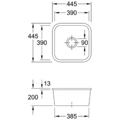 Villeroy & Boch Spoelbakken - Keramische Spoelbak 445x445 Mm Incl. Afvoergarnituur, CeramicPlus, Alpine Wit 670301R1 -Philips Verkoop 9f76111d1332b58cb554707c