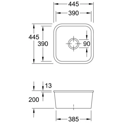 Villeroy & Boch Spoelbakken - Keramische Spoelbak 445x445 Mm Incl. Afvoergarnituur, CeramicPlus, Alpine Wit 670301R1 -Philips Verkoop 9f76111d1332b58cb554707c