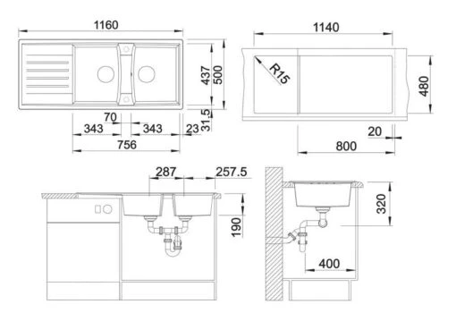 Blanco Lexa 8 - Silgranit Spoelbak, 1160x500 Mm, InFino, Antraciet 524980 -Philips Verkoop b922505f403fc15bf2664d1c