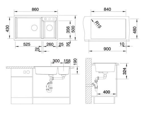 Blanco Metra 9 - Silgranit Spoelbak, 860x500 Mm, Grijs 527304 -Philips Verkoop bcfb16ff91aba61b1c6dbcca