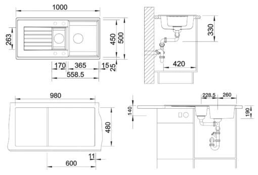 Blanco Zia 6 - Silgranit Spoelbak, 1000x500 Mm, Met Draaiknopbediening, Zwart 526020 -Philips Verkoop d32469d393a1eeddb05c11a3