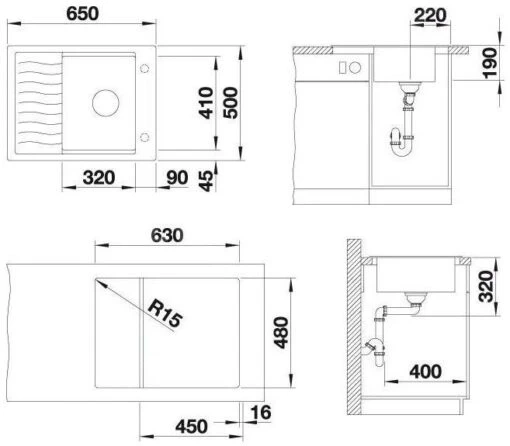 Blanco Elon 45 - Silgranit Spoelbak, 650x500 Mm, Antraciet 524824 -Philips Verkoop fd26a694e8531e14e609c71e